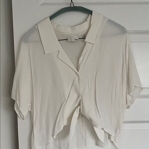 Aritzia Wilfred Free tie cropped blouse size S